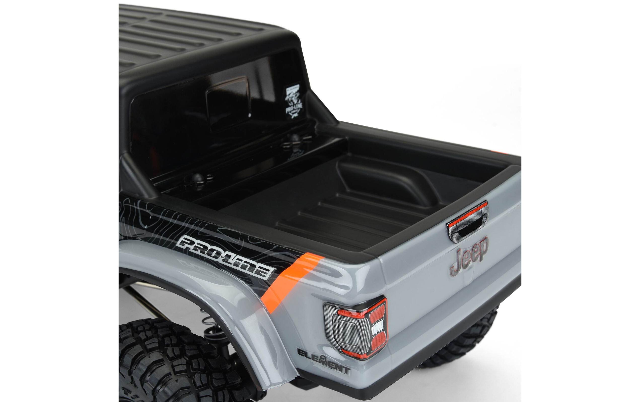 Karosserie Jeep Gladiator 2020 unlackiert, 1:10Karosserie für Crawler mit 313 mm Radstand