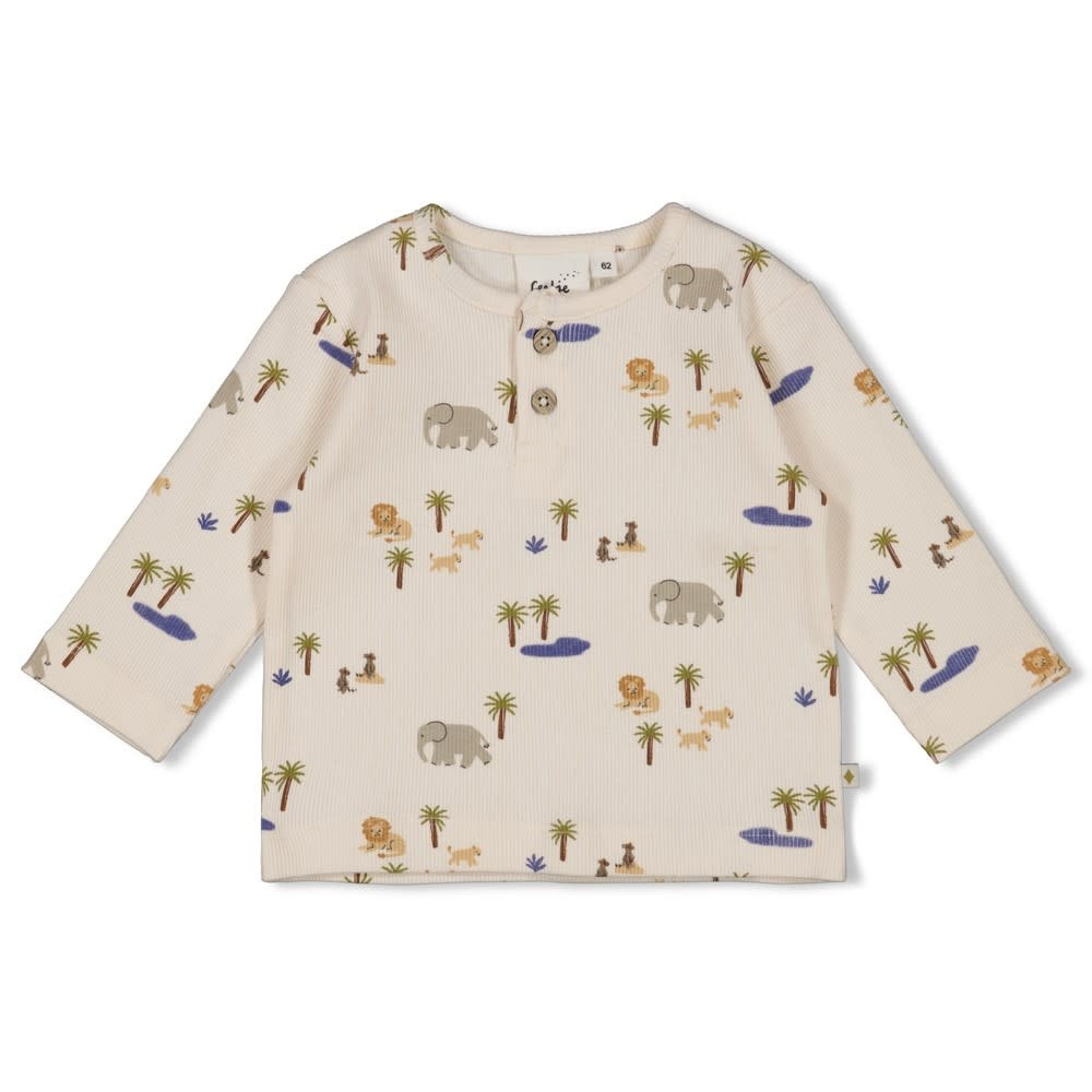Feetje Feetje longsleeve rib aop - Safari Savage offwhite