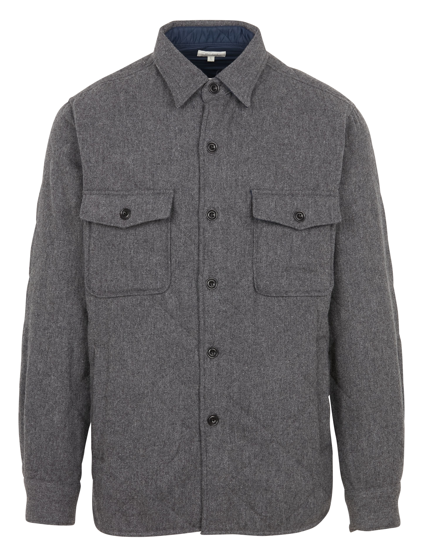 PETER - Surchemise matelassée col classique en laine| Gris