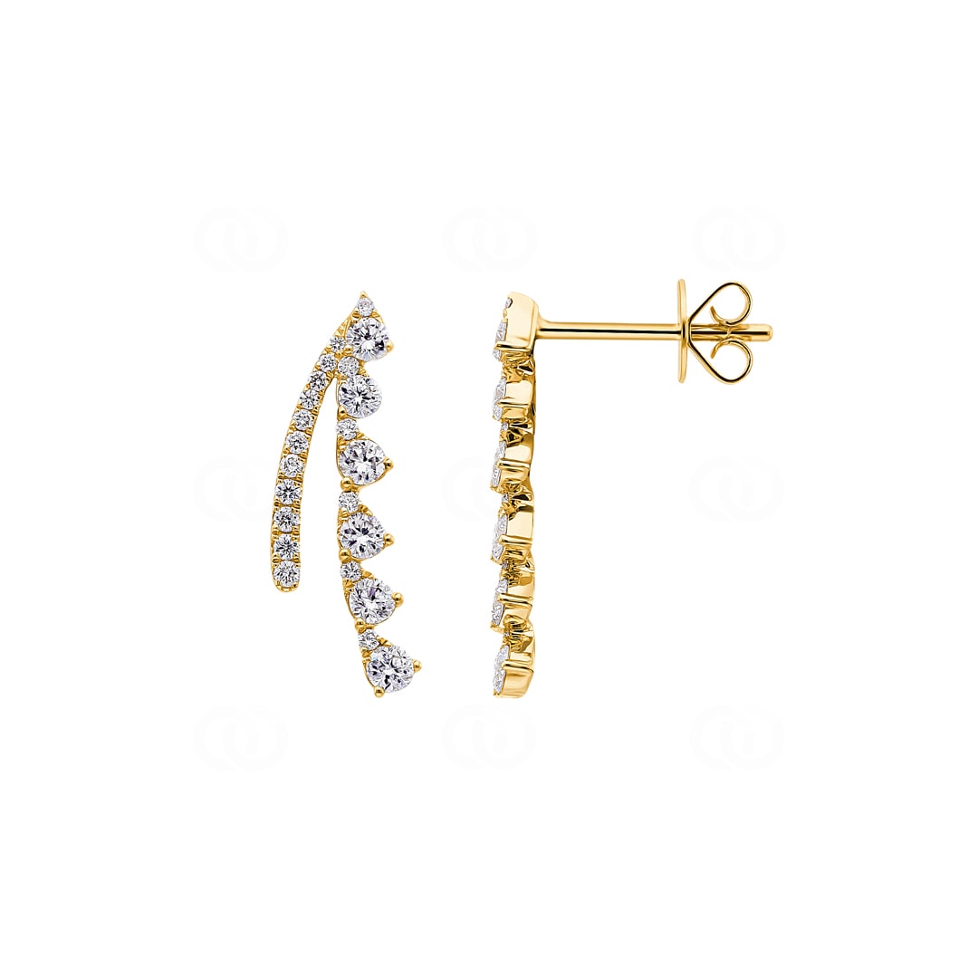 0.70 Karat Diamantohrstecker 750/18 K Gelbgold