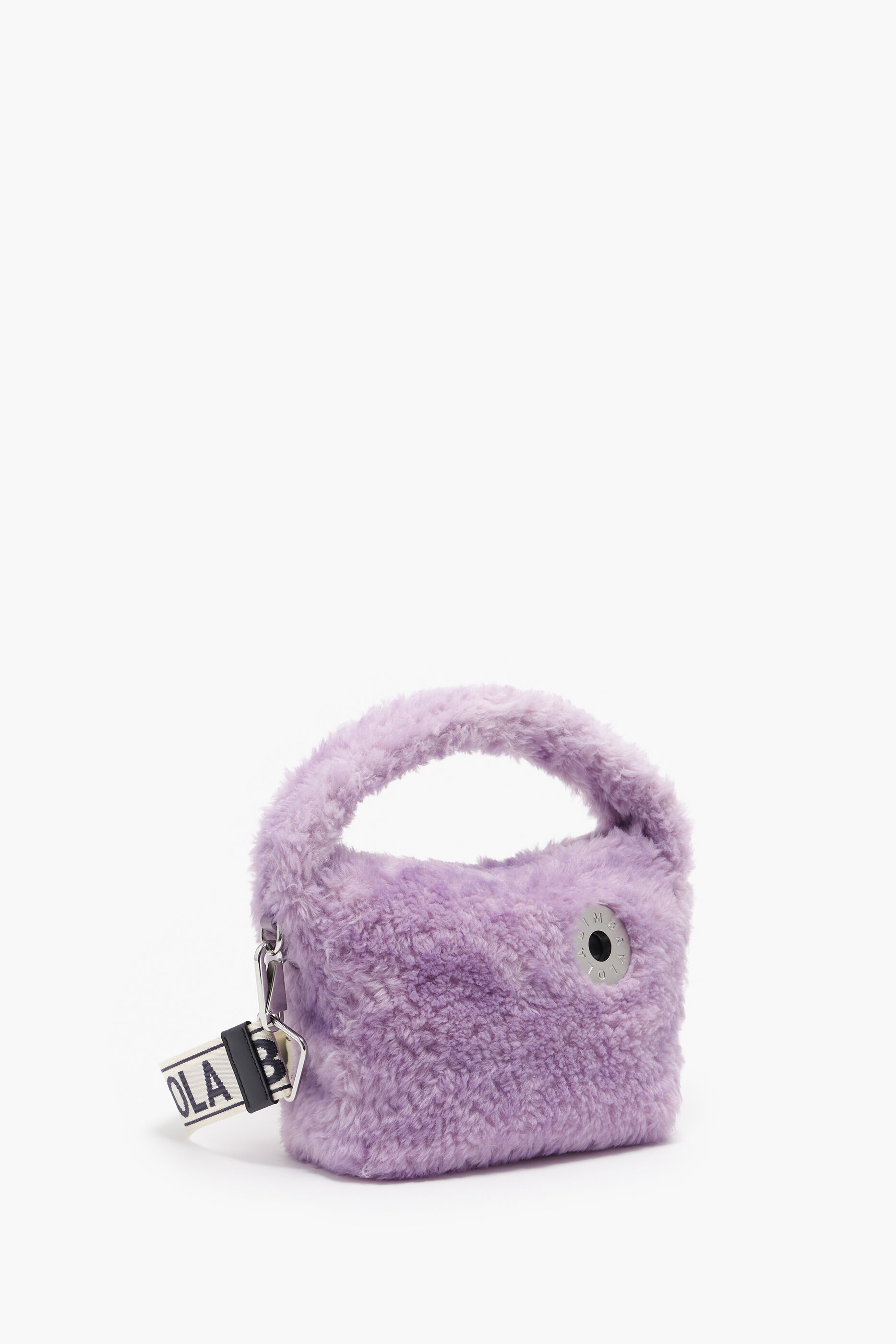 Bolsa hobo pequena com pele lilás