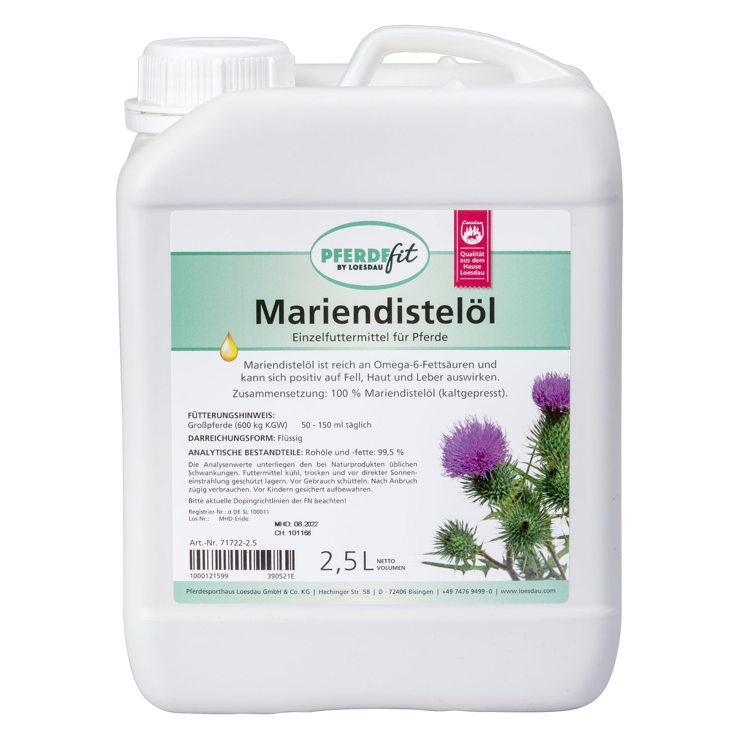 PFERDEfit by Loesdau Mariendistelöl  - 2.5 Liter