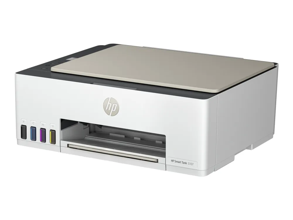 HP Smart Tank 5107 All-in-One - Multifunktionsprinter - farve - blækprinter - kan genopfyldes - Legal (216 x 356 mm) (original) - A4/Legal (medie) - op til 10 spm (kopiering) - op til 12 spm (udskriver) - 100 ark - USB 2.0, Wi-Fi(n), Bluetooth