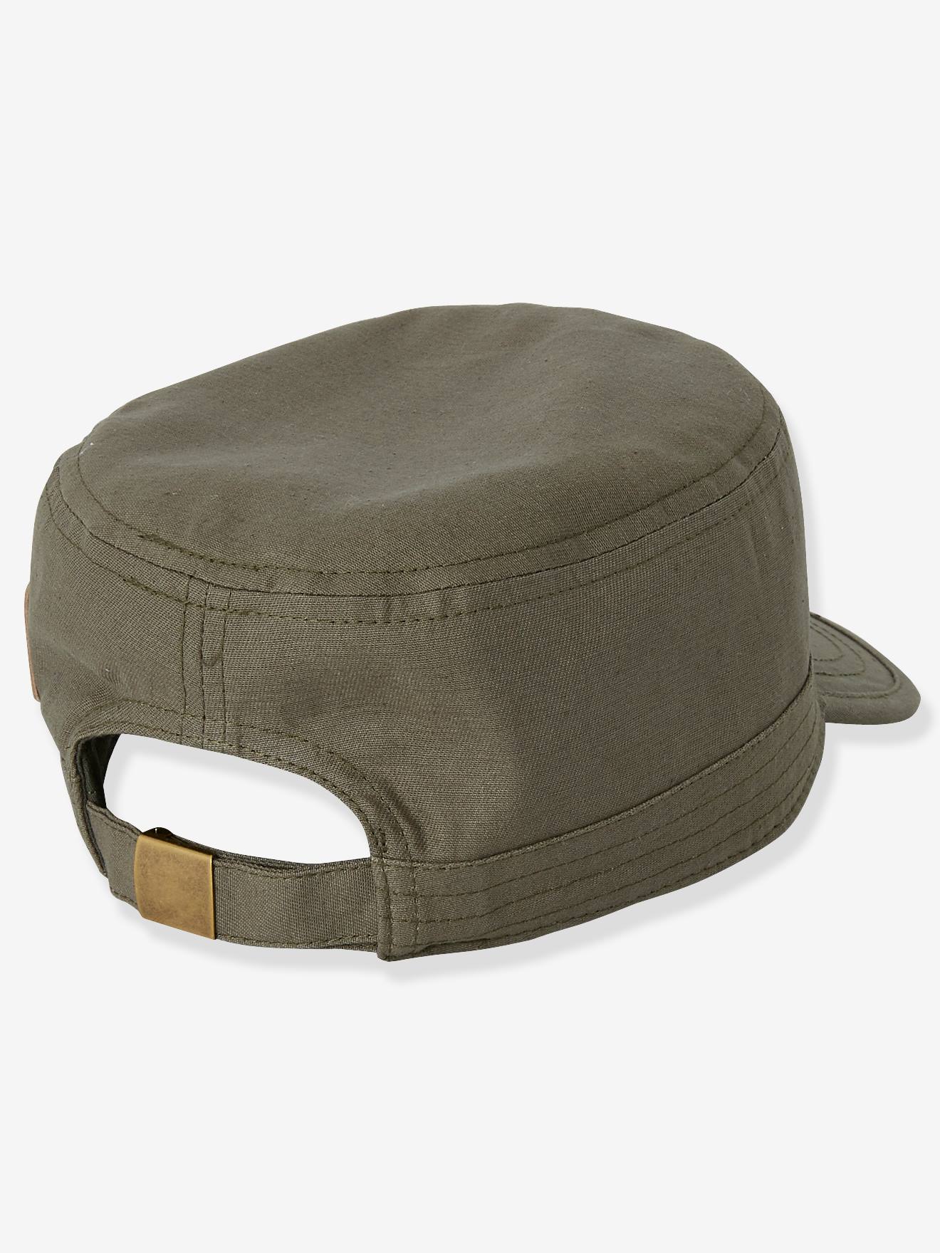 Boné Adventurer para meninos, verde médio, liso com detalhes.