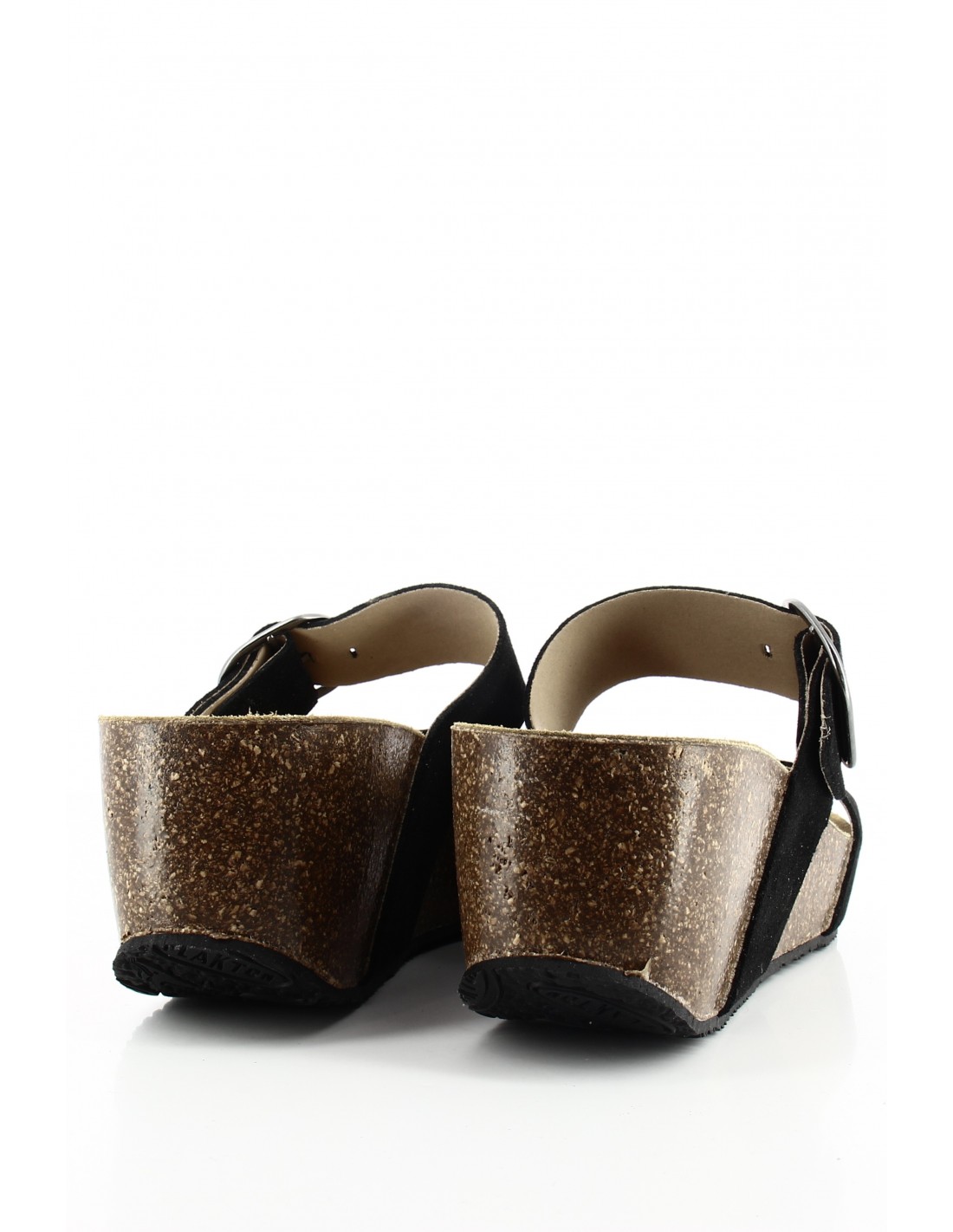 plakton Mules Compensées So Rock Cuir Noir