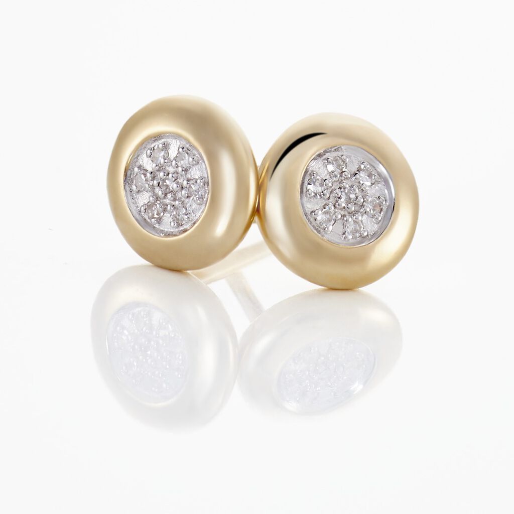 Boucles D'oreilles Puces Or Jaune Laurissa Diamants