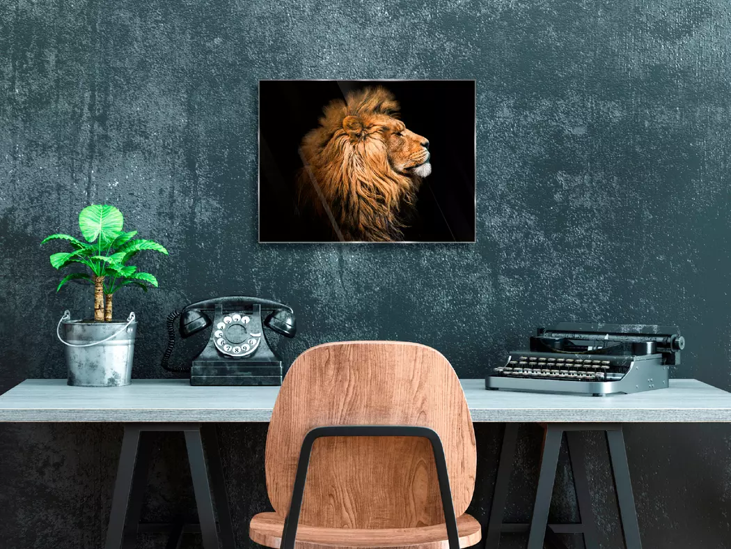Glasbild 30 x 40 cm Lion III