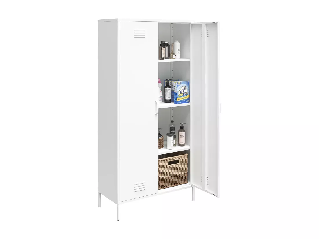Mission District | Armoire à 2 portes en métal blanc