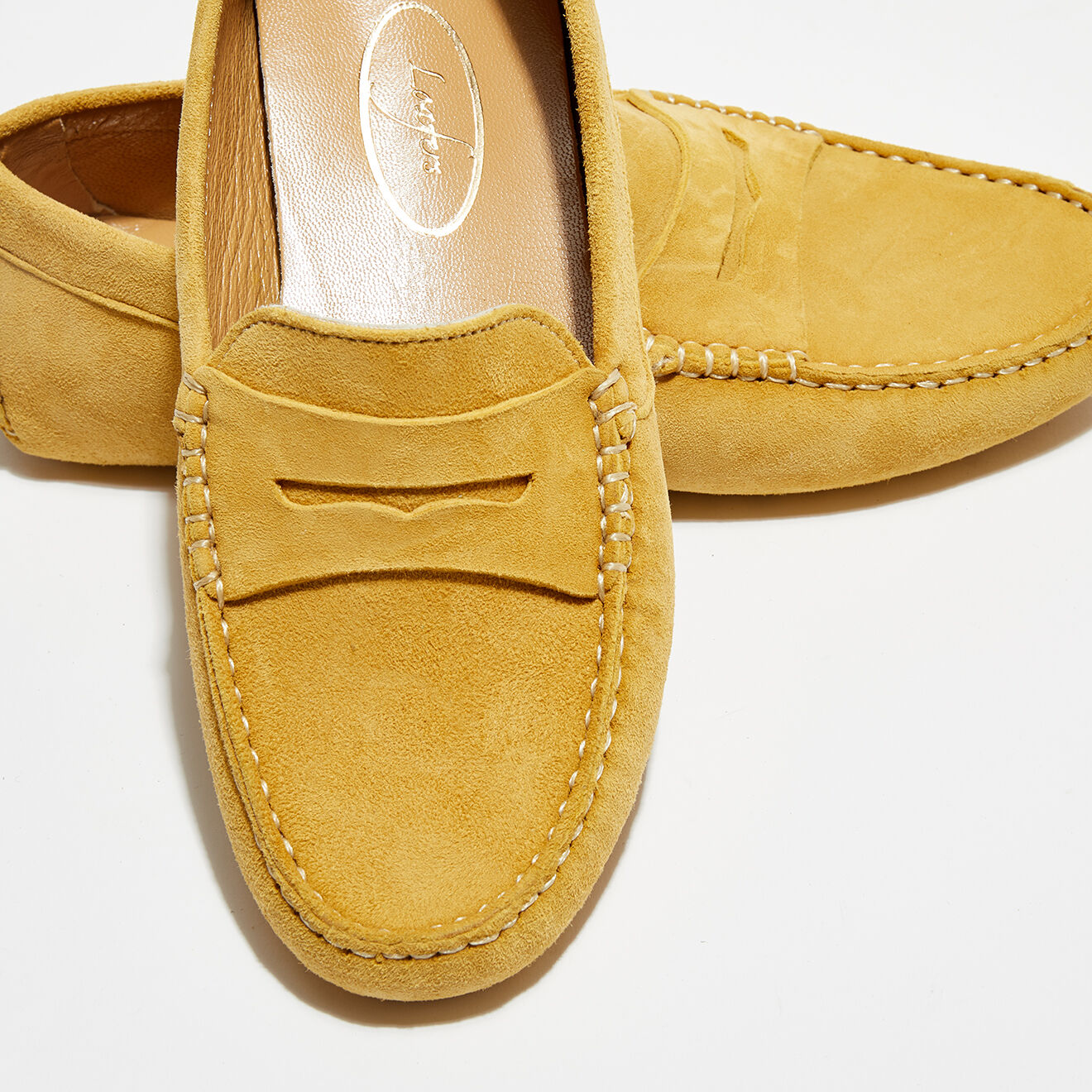 Loafers Mocassins en Velours de Cuir Miss Daim  jaunes