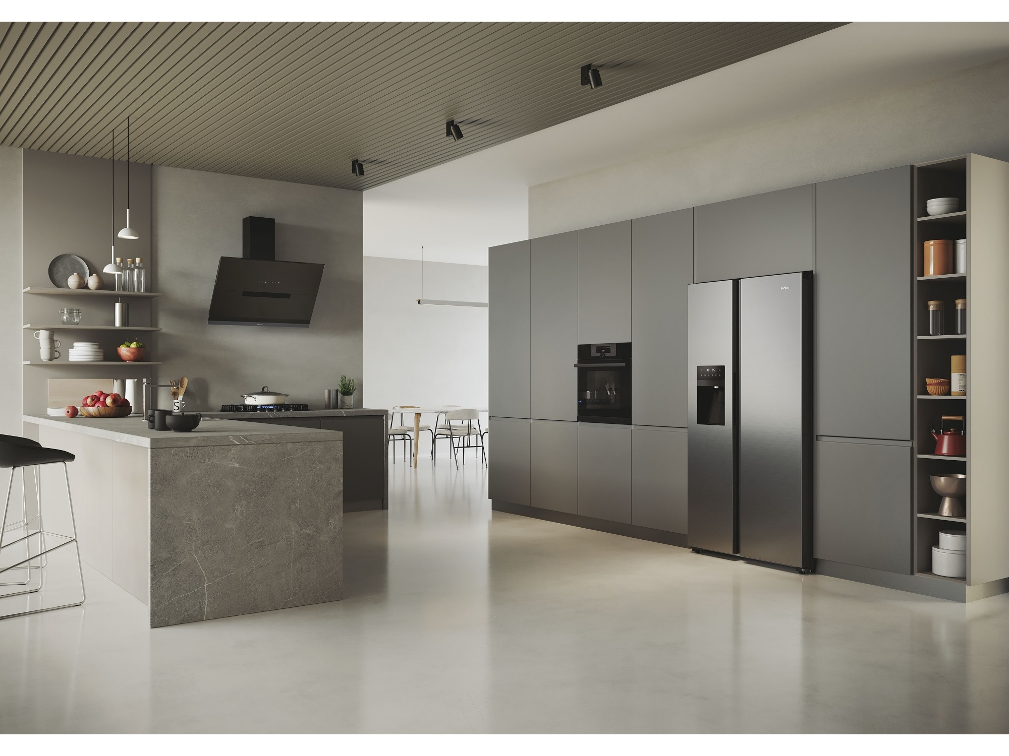 FRIGORIFICO AMERICANO COM DISPENSADOR HAIER HSR5918DIMP D INOX 511L