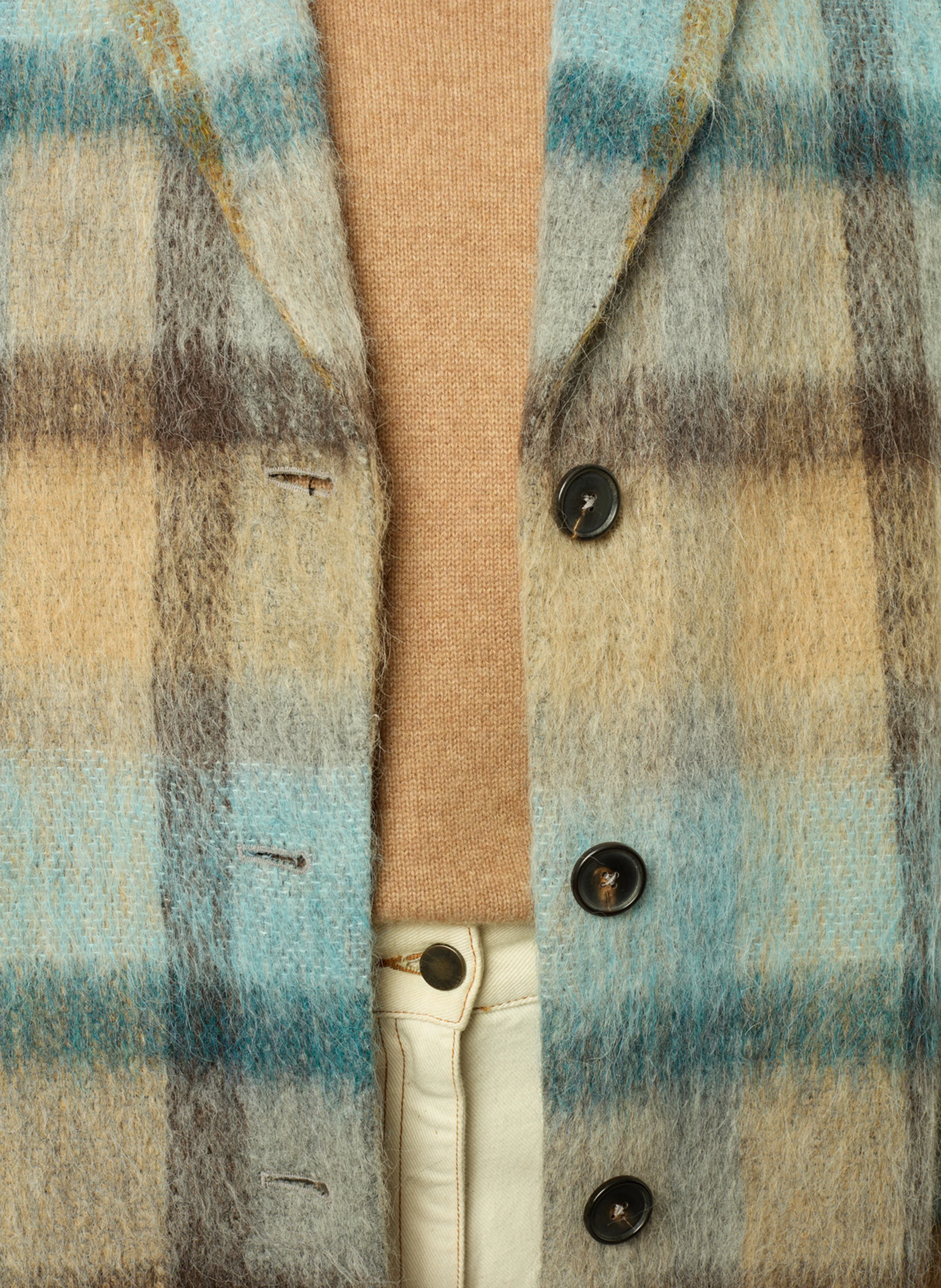LEONILLE - Manteau col tailleur en laine mélangée | Beige