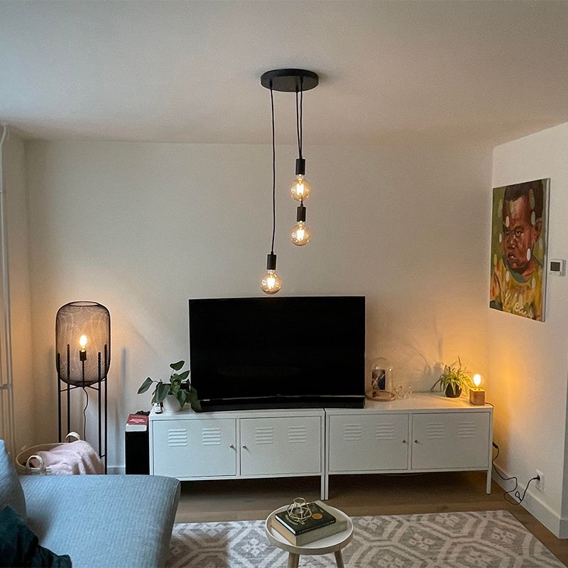 Industriële hanglamp zwart 3-lichts - Facil
