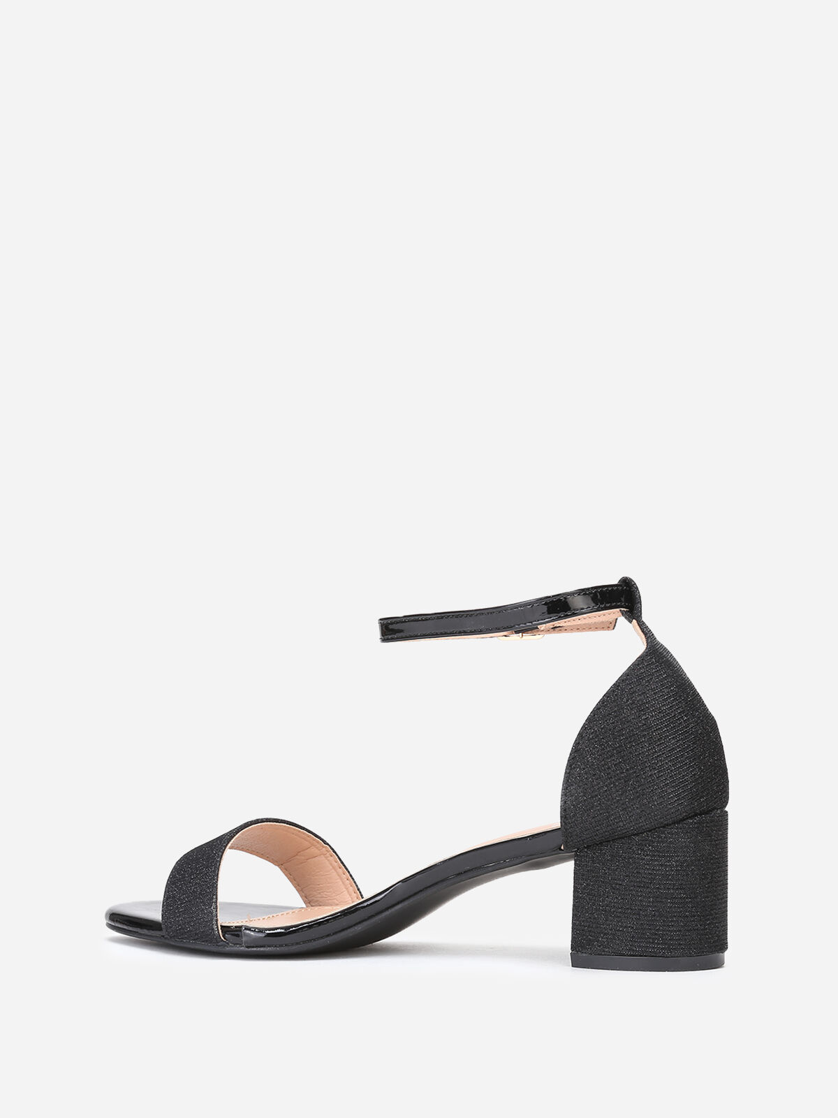 Sandales vernies et pailletées grandes tailles- Noir