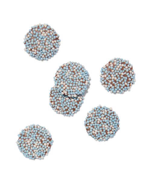 décoration pour gâteau - pastilles en chocolat - fête bébé bleu