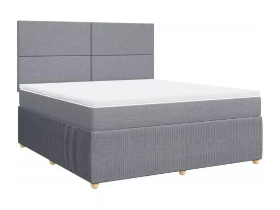 Sommier à lattes de lit avec matelas Gris clair 180x200cm Tissu