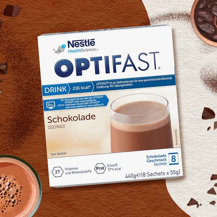 Optifast home Drink Schokolade Pulver, 8X55 g