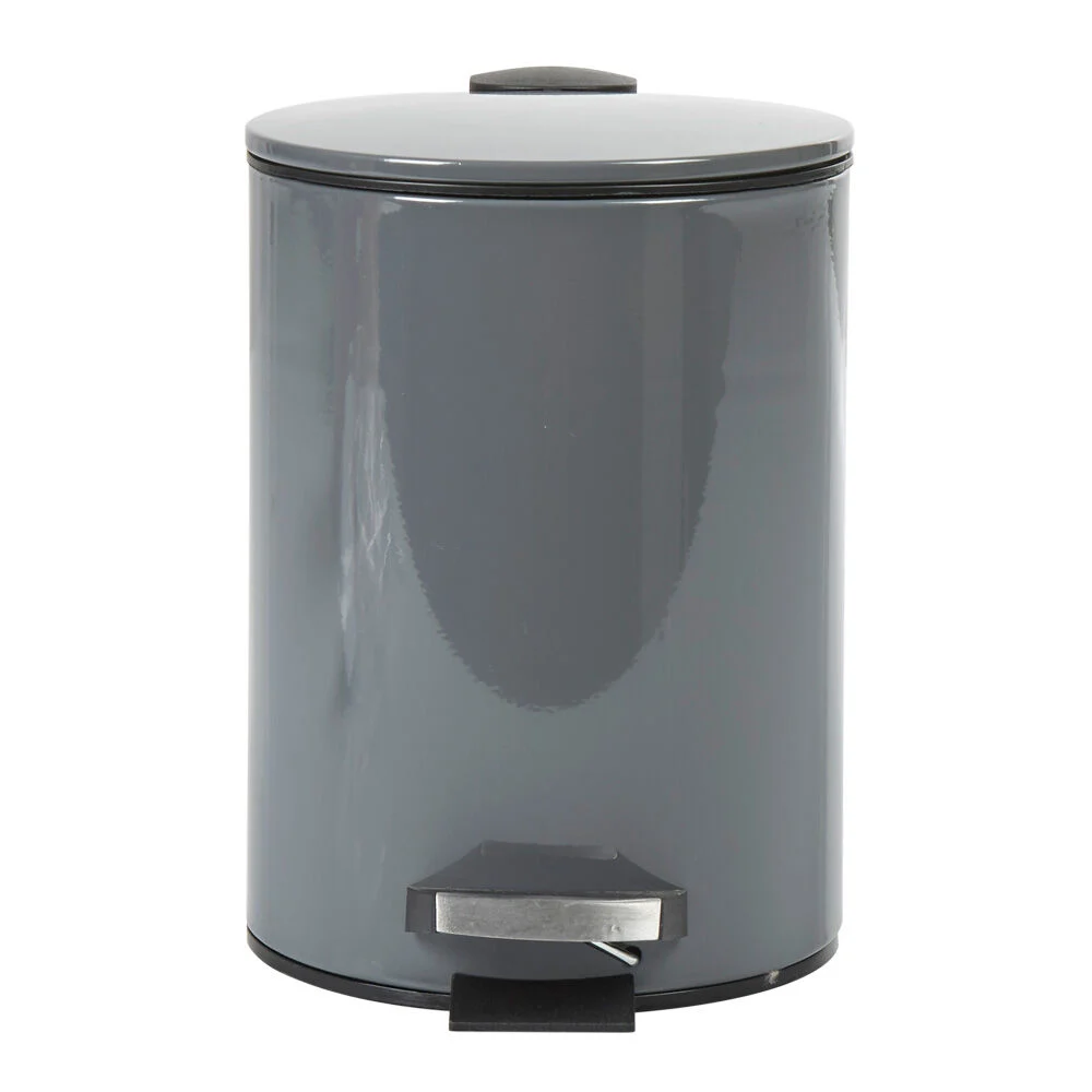 Poubelle salle de bain grise foncé 3 L
