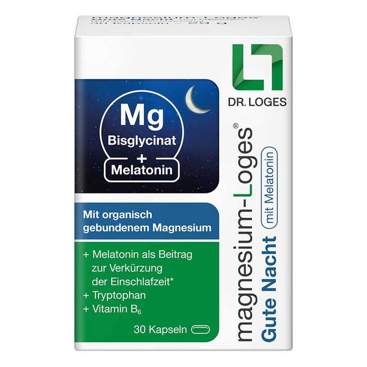 Magnesium-Loges Gute Nacht mit Melatonin Kapseln, 30 St