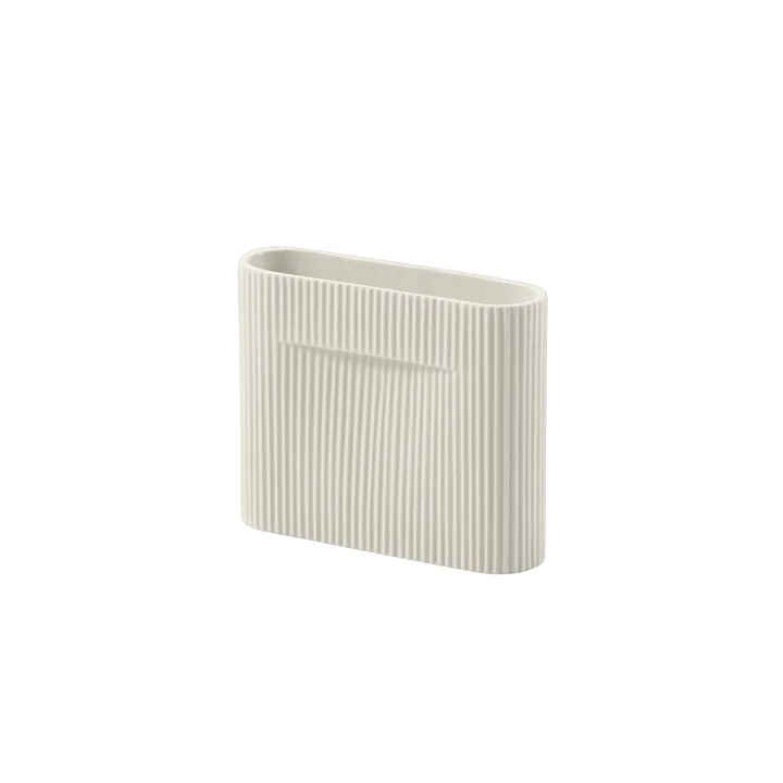 Muuto - Ridge Vase, H 16,5 cm, off-white