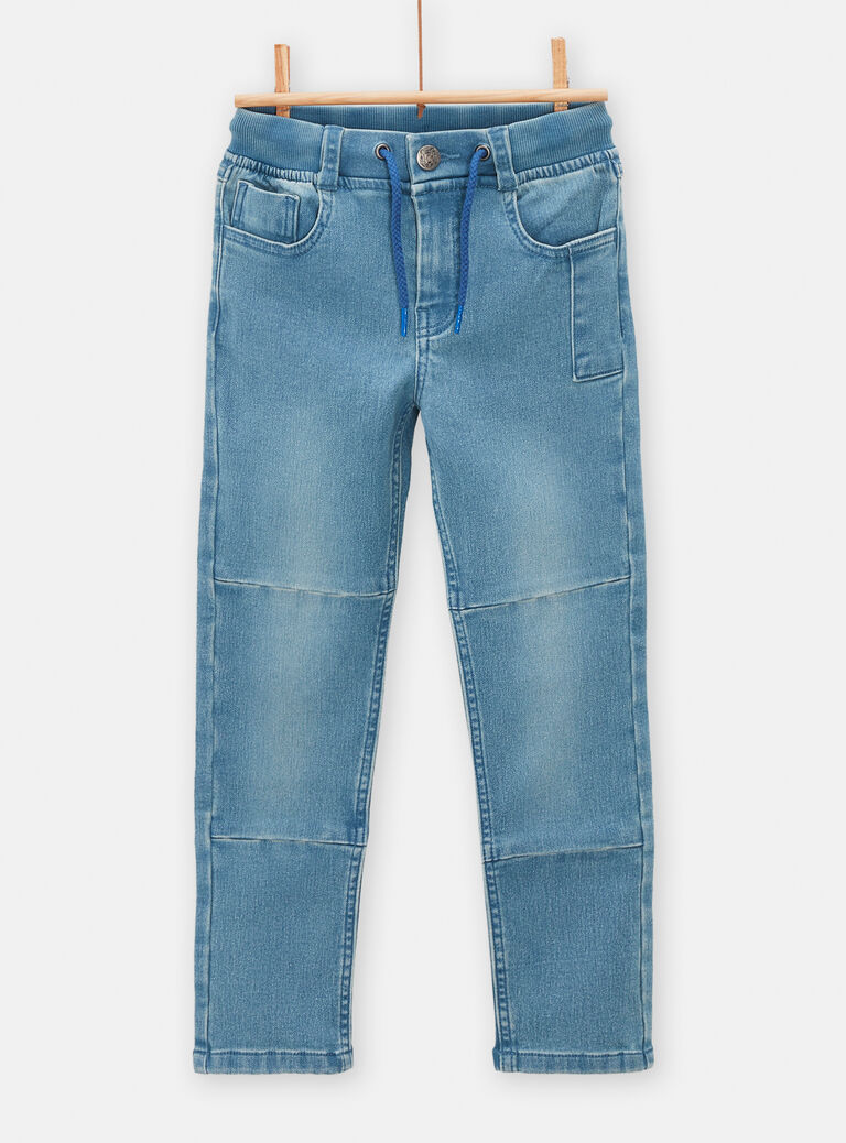 Jean denim bleu avec empiècement pour garçon