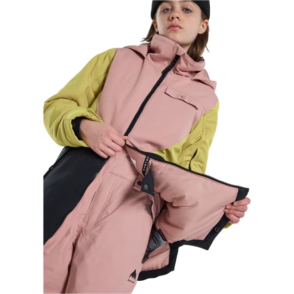 Veste snowboard BURTON GIRLS' KHIONE 2L JACKET POWDER BLUSH/SULFUR/TRUE BLACK
