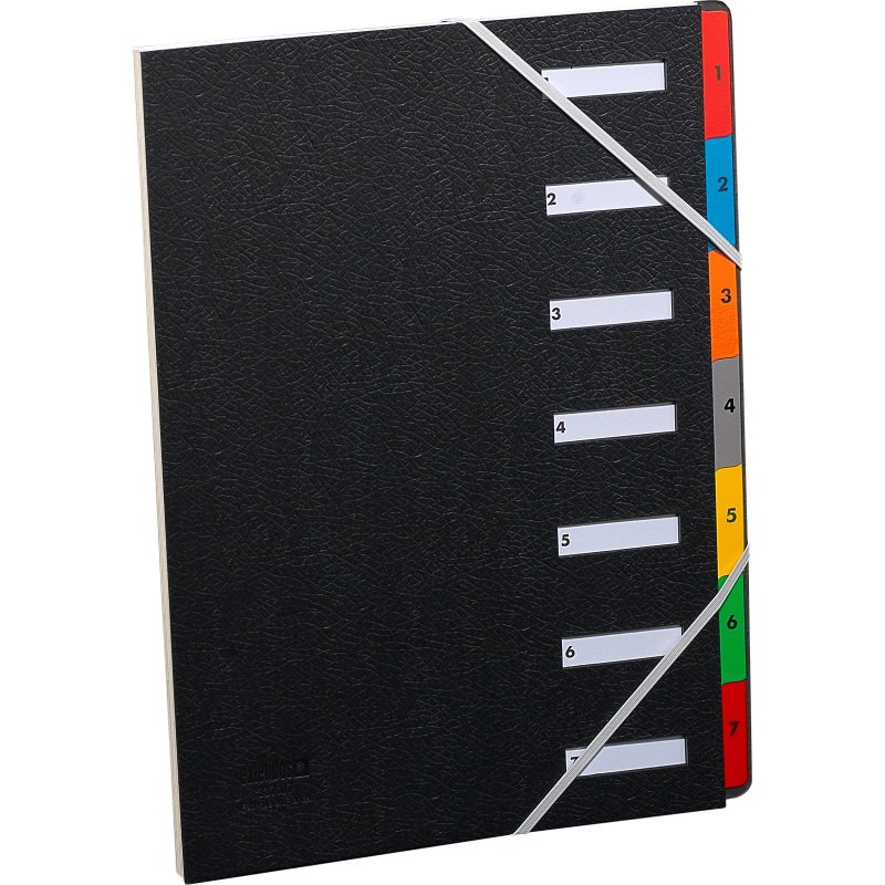 TRIEUR COUVERTURE CELLODERME 7 COMPARTIMENTS - FORMAT A4 - COLORIS NOIR