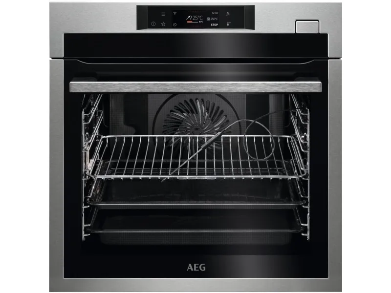 AEG 8000 SteamBoost BSE788380M - Ovn - med dampfunktion - til indbygning - niche - bredde: 56 cm - dybde: 55 cm - højde: 59 cm - med selv-rengøring - Klasse A   - rustfrit stål