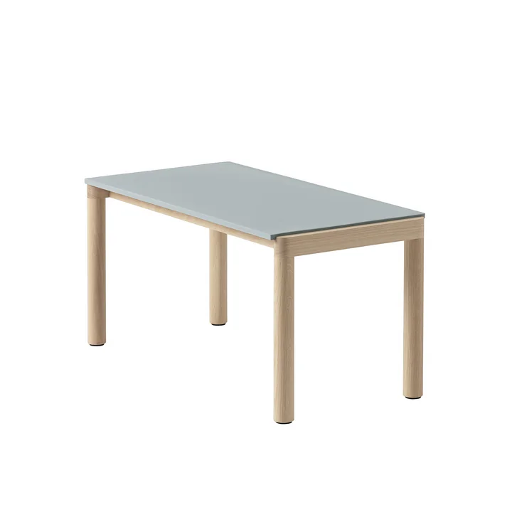 Muuto - Couple Couchtisch, 84 x 40 cm, 1 Plain, Eiche / pale blue