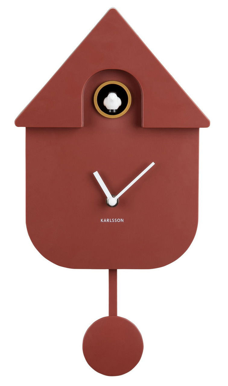 KARLSSON Modern Clock Cuckoo Red ochre