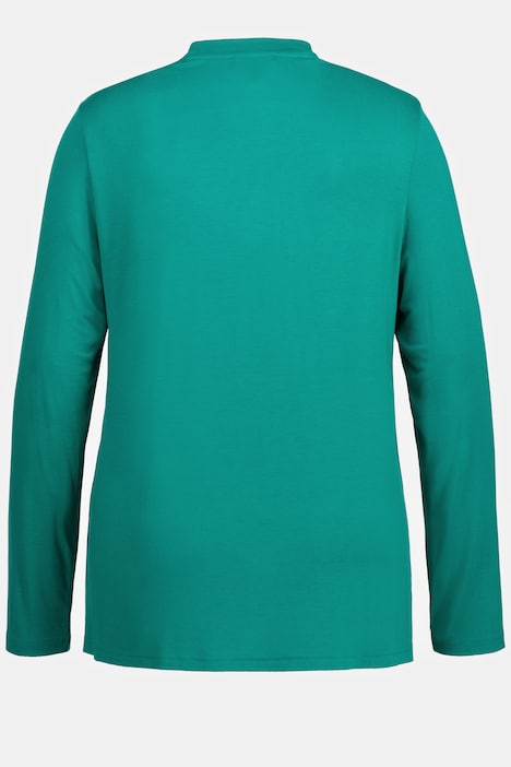 Shirt, Cut-Out, Classic, Stehkragen, Langarm