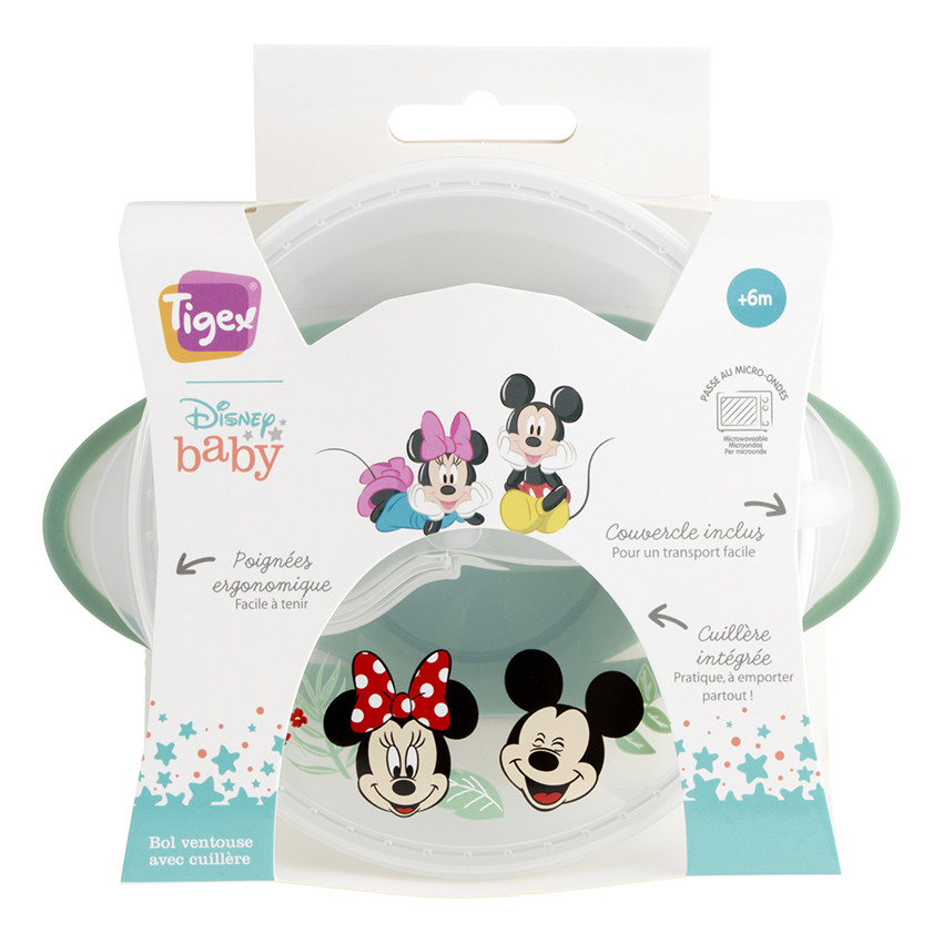 Bol ventouse avec cuillère Mickey et Minnie