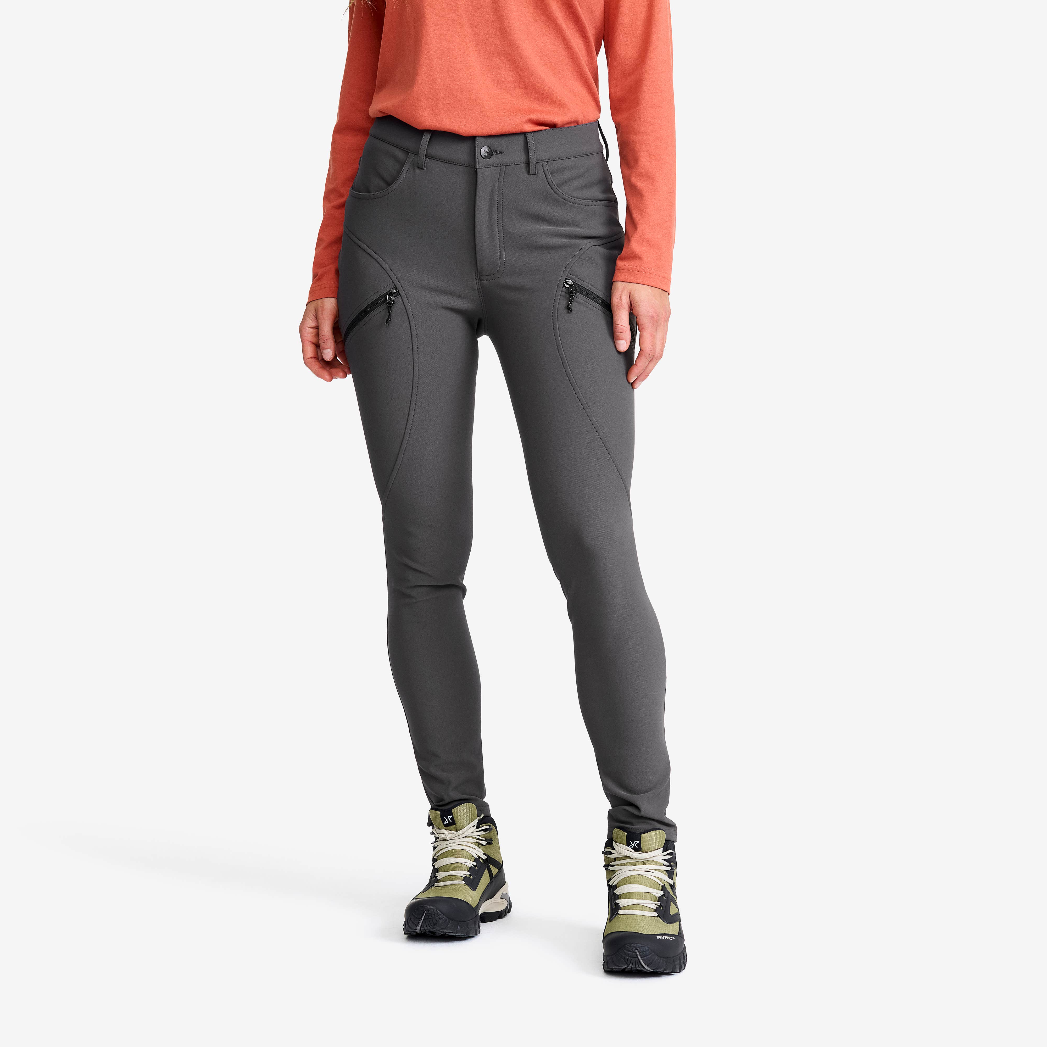 Bouncer Highwaist Jeans Dame Graphite Grey