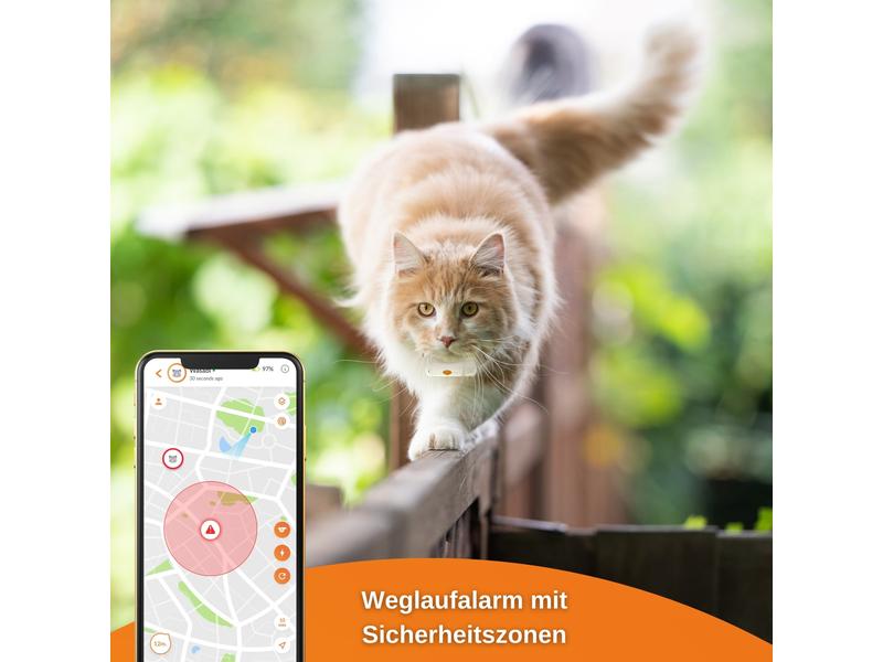 Weenect GPS-Tracker XS für Katzen, Weiss Der kleinste GPS-Tracker für Katzen