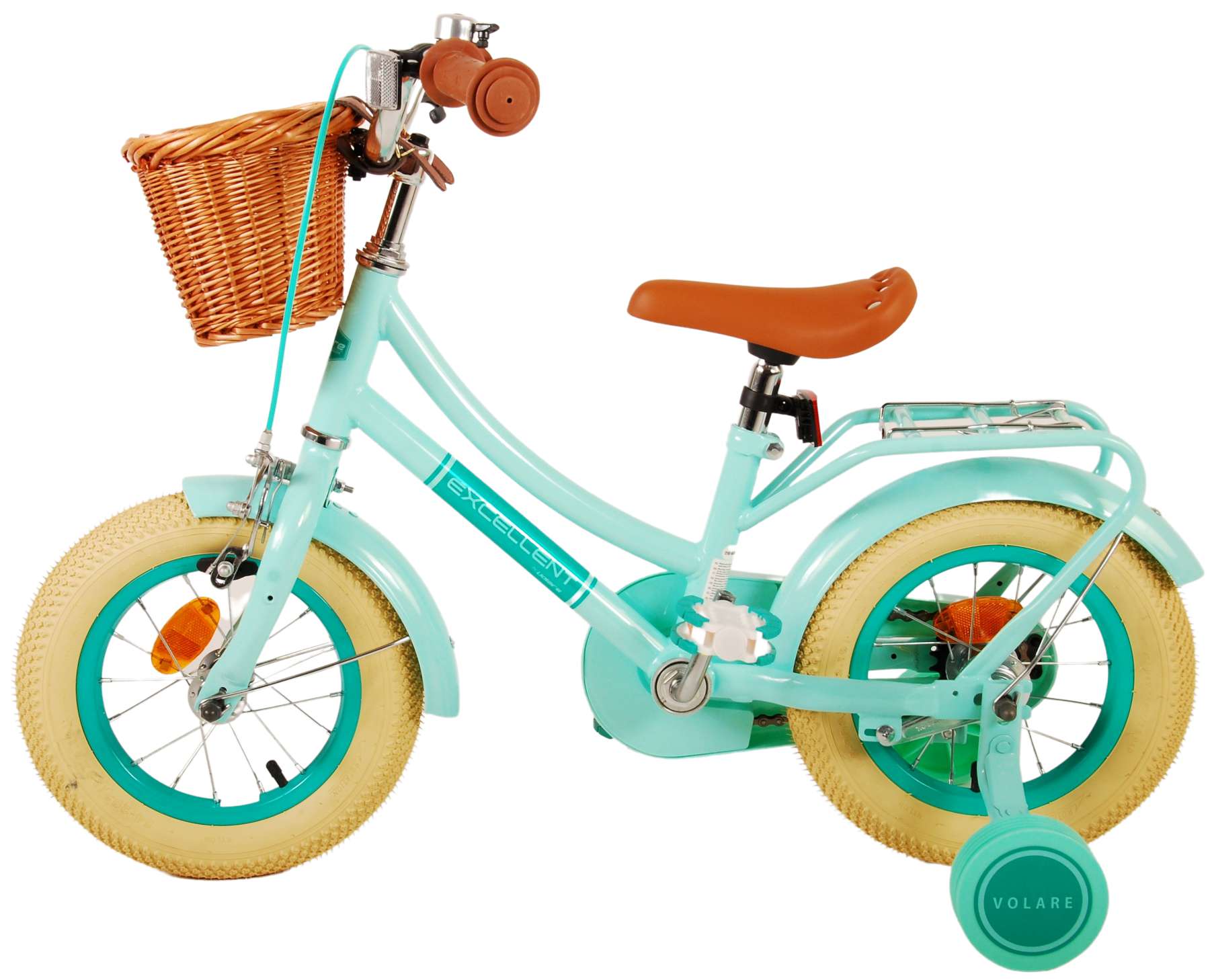 TPFSports Excellent Kinderfahrrad - Mädchen - 12 Zoll - Rücktritt + Handbremse - Grün