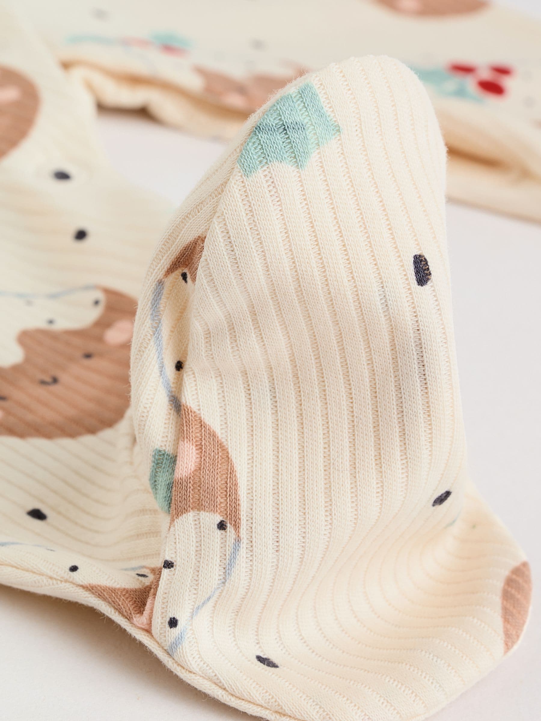 Ecru - Baby Kerstmis pyjama's met drukknopen 3 stuks (0mnd-2jr)
