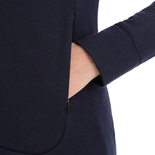 Veste polaire randonnée ICEBREAKER W QUANTUM III LS ZIP HOOD MIDNIGHT NAVY