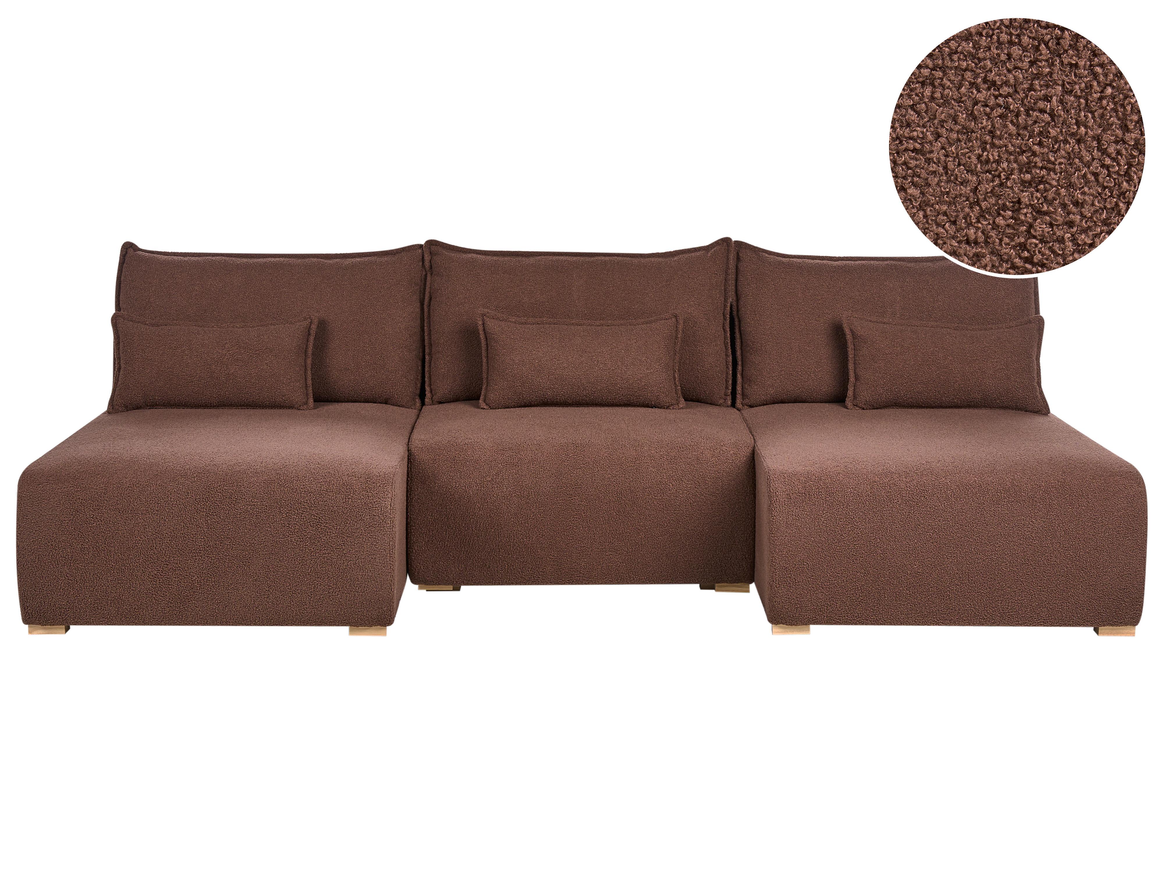 Modulaire U-vormige bank NERBO Bouclé Bruin