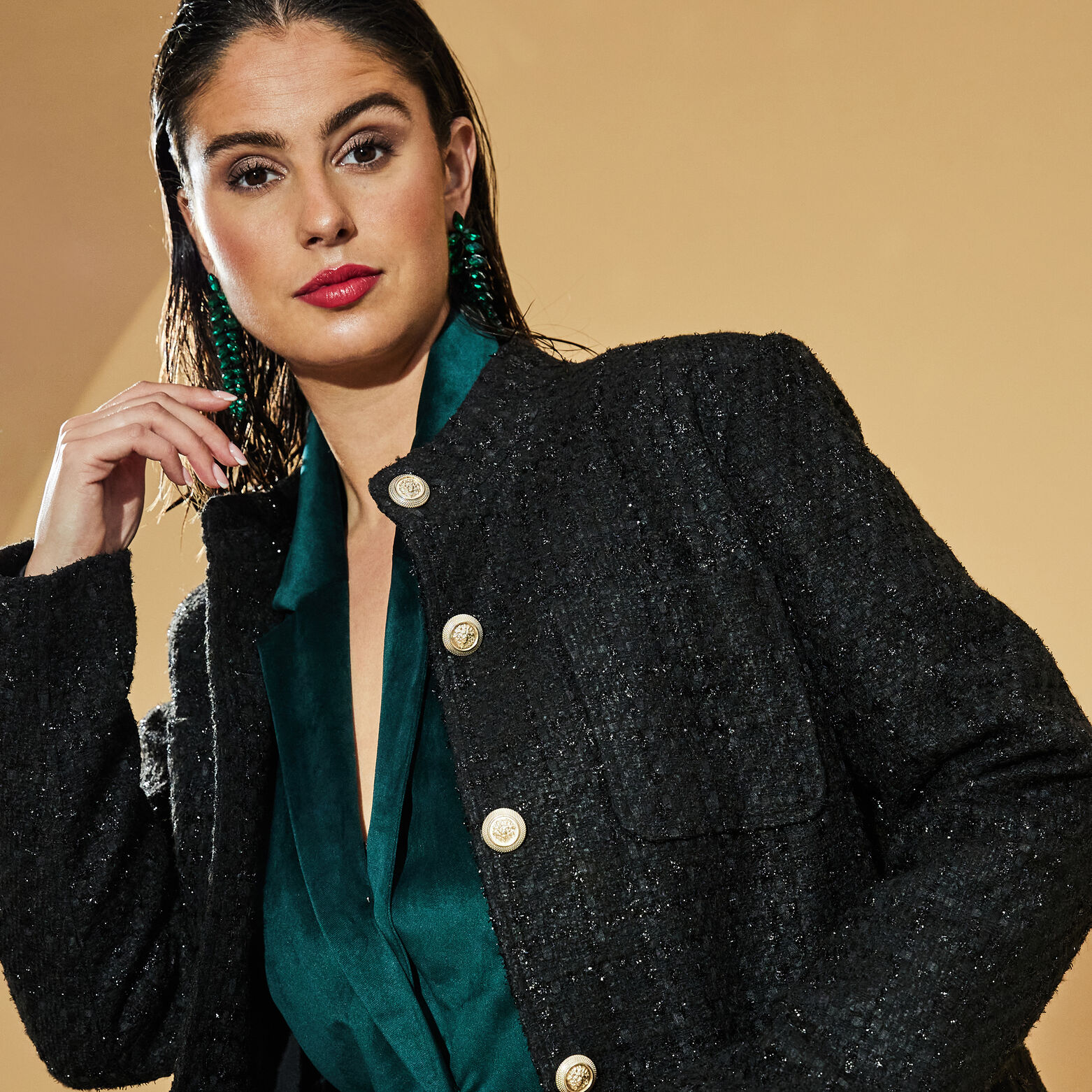 Manteau tweed femme