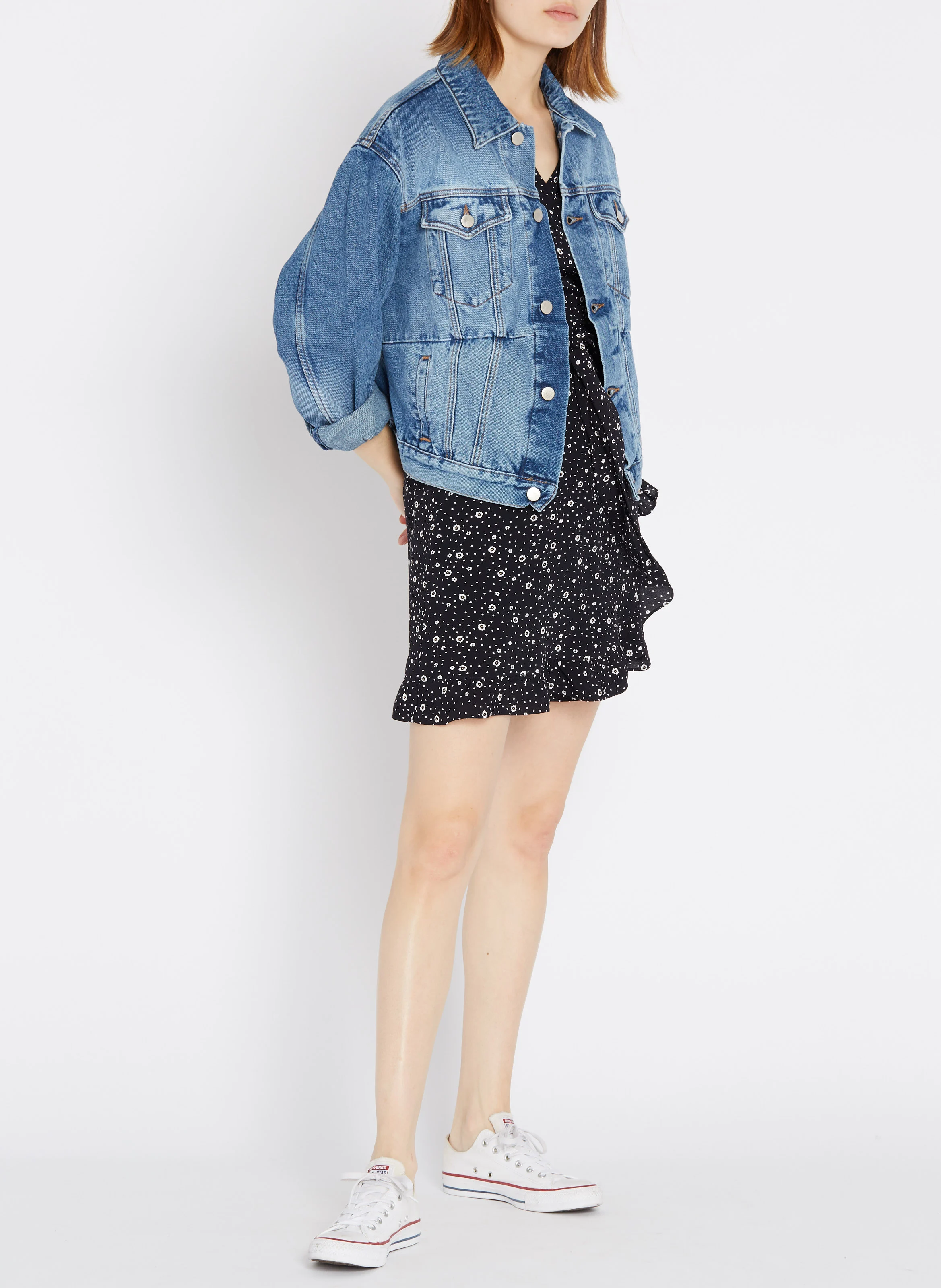 TERENCE - Veste ample col classique en jean | Bleu