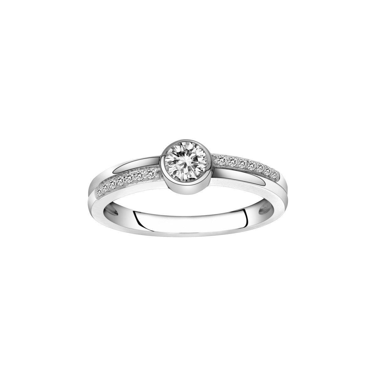 Bague de fiançailles en Argent avec oxyde de zirconium blanc