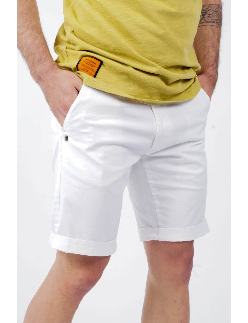 RECYCLED ART WORLD SHORT CHINO STRETCH BLANC