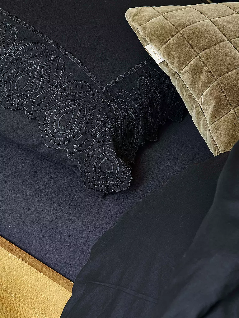 ESSENZA Baumwoll Bettwäsche MAEN 70x90cm / 140x200cm Nightblue dunkelblau