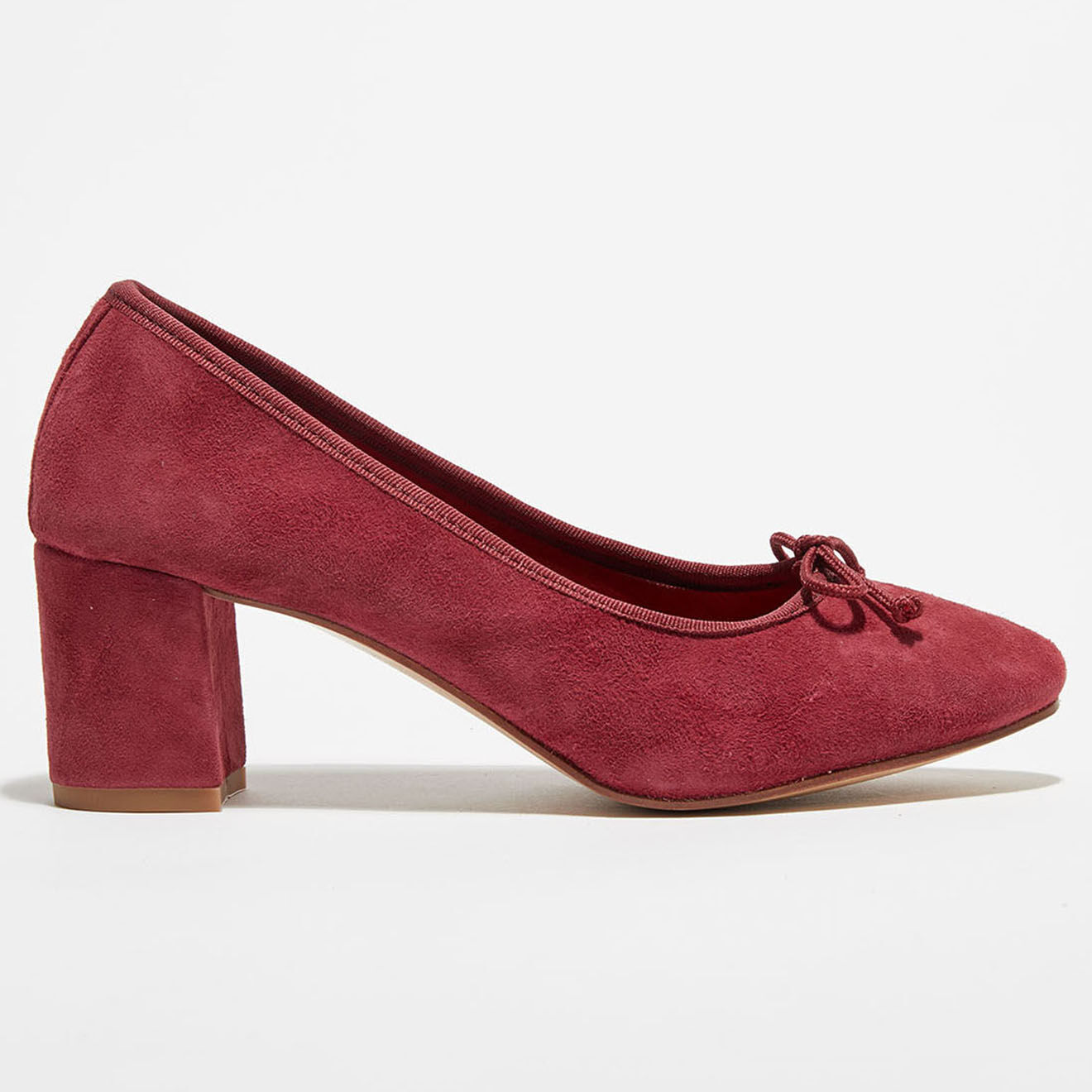 Quartier Latin Ballerines en Velours de Cuir Sophie violettes  - Talon 6 cm
