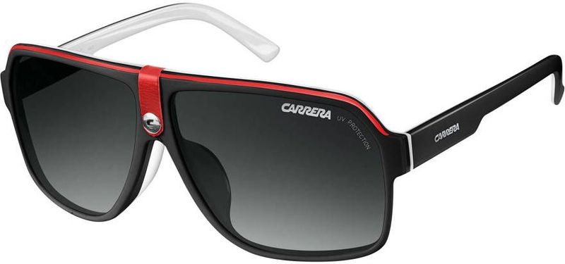Carrera - 33 - Rechthoekige Zonnebril - Zwart - Rood - Bruin Verloopend Glas