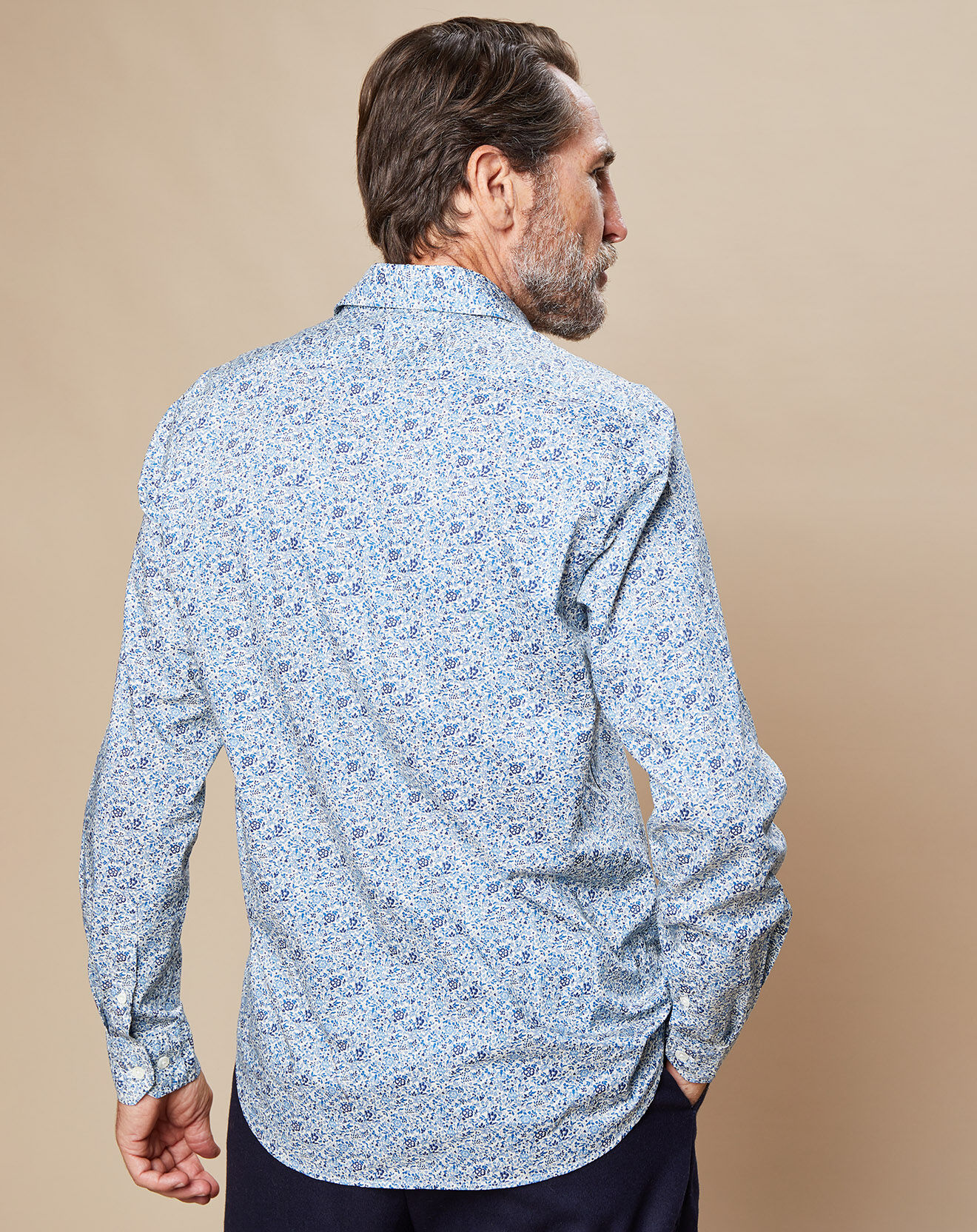 Hartford Chemise Slim Sammy imprimée marine/indigo/denim