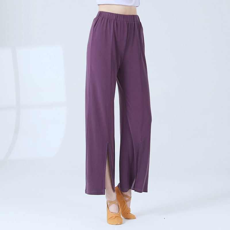 femmal - Hoge taille, wijde pijpen joggingbroek met splitzoom