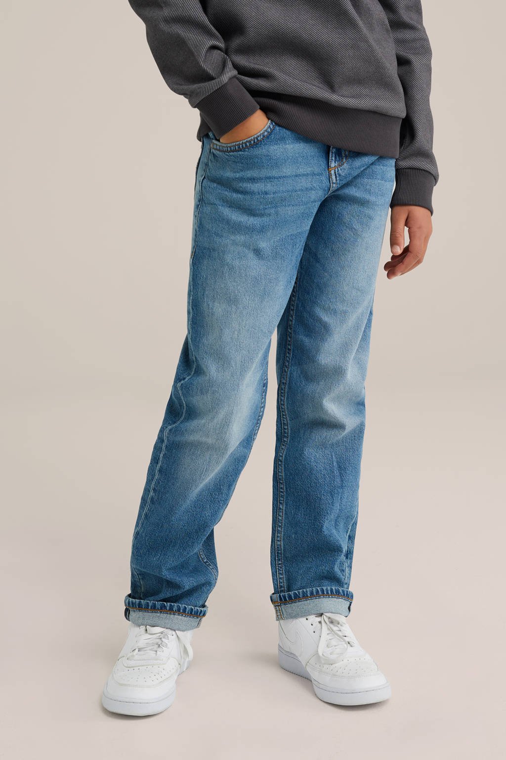 WE Fashion Blue Ridge waist regular fit jeans medium blue denim