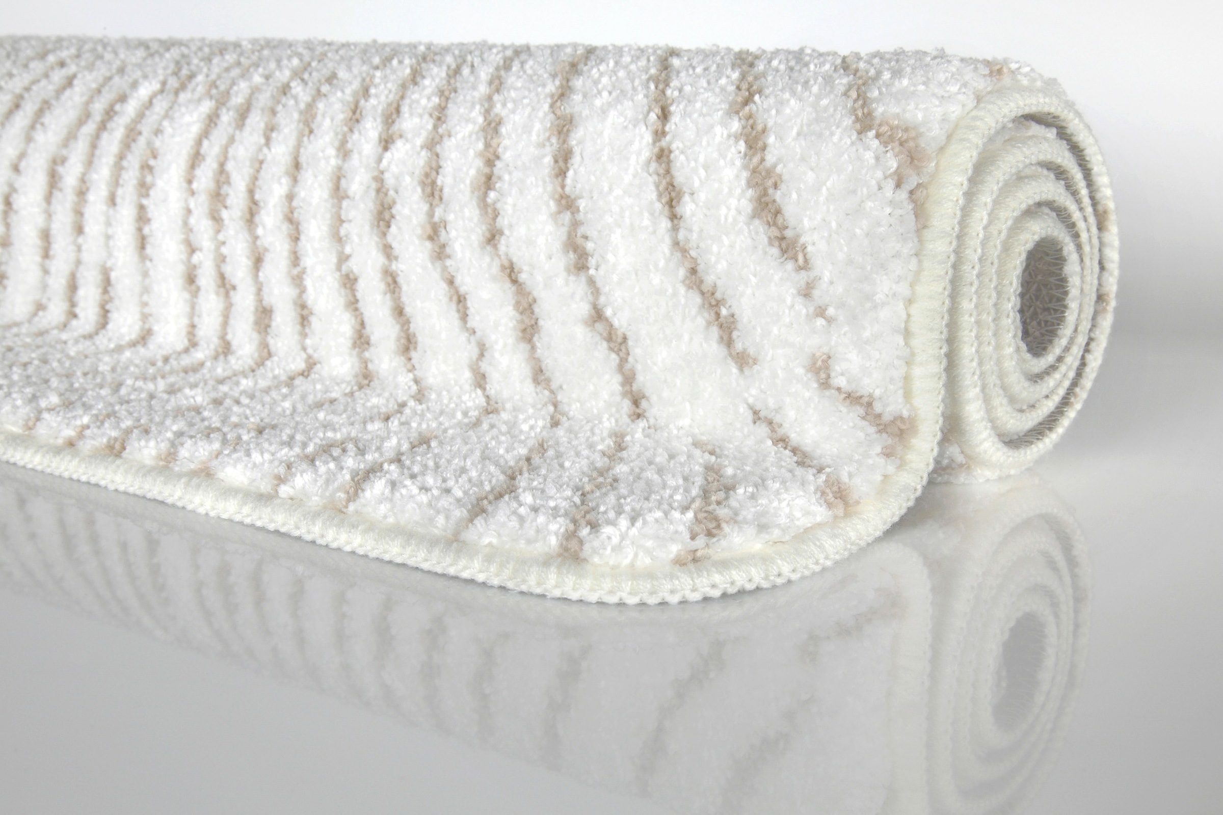 Wecon home Basics Badematte »Jasbeer« Höhe 15 mm waschbar, rutschfest, strapazierfähig, pflegeleicht mit Linien Design