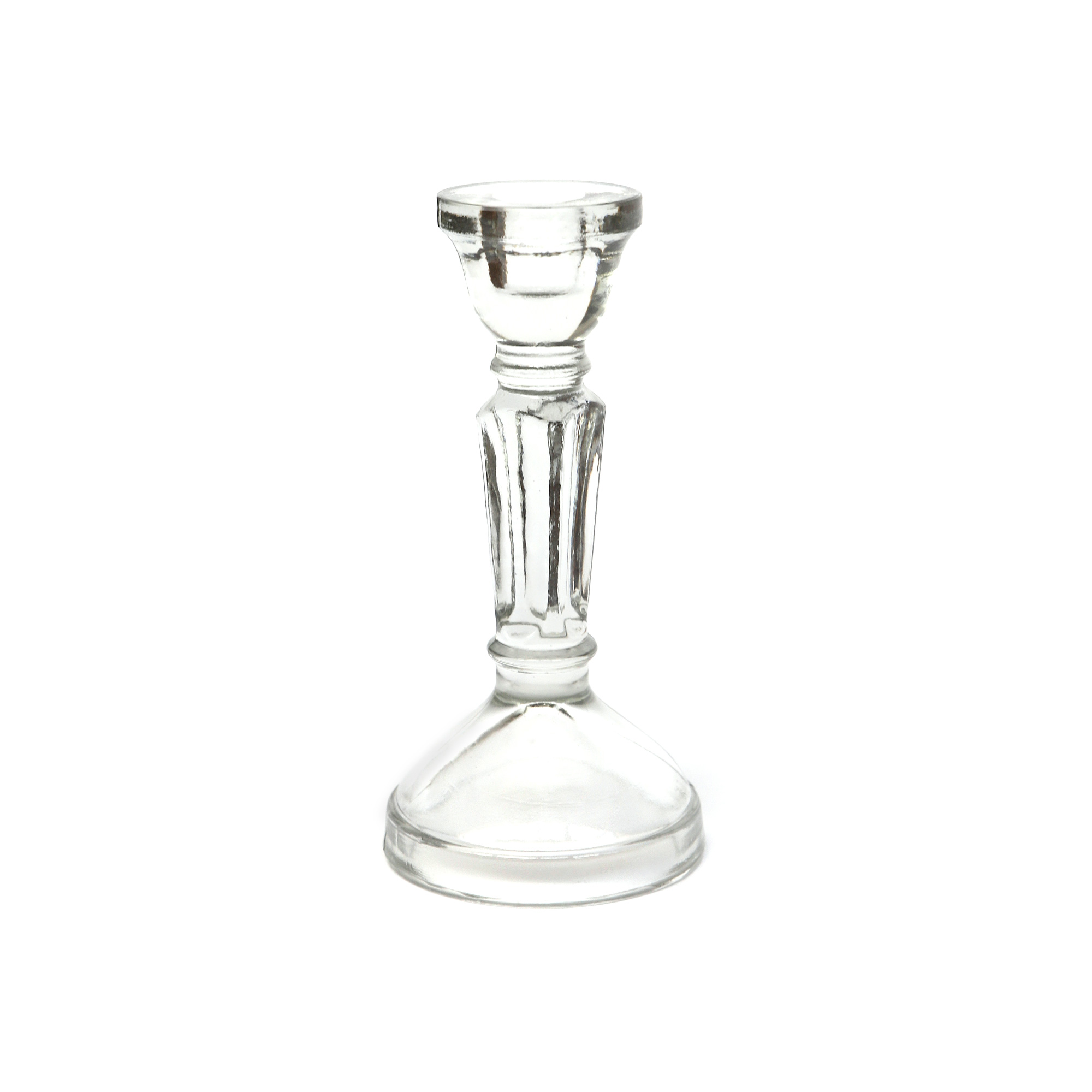 Kerzenständer aus Glas, H 18 cm, Ø 9 cm von fischer's lagerhaus