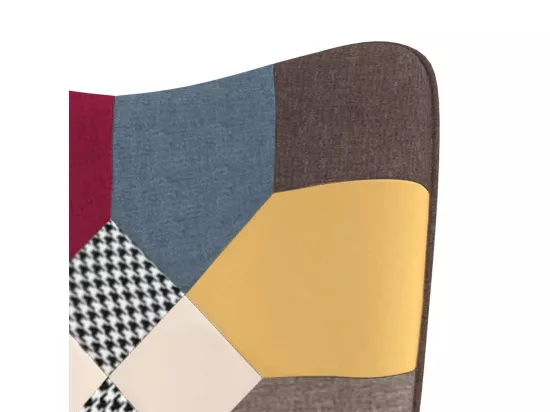 Chaise de relaxation avec repose-pied Patchwork Tissu